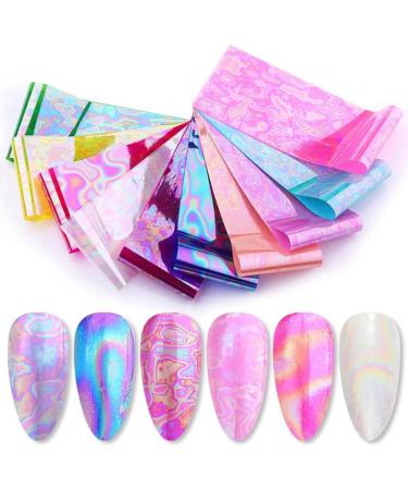 10 Rolls Nail Foil Nail Transfer Foil Holographic Nail Art Foil Decals for Nails Fingernail Stickers - Buy Online on SooperMarket.com