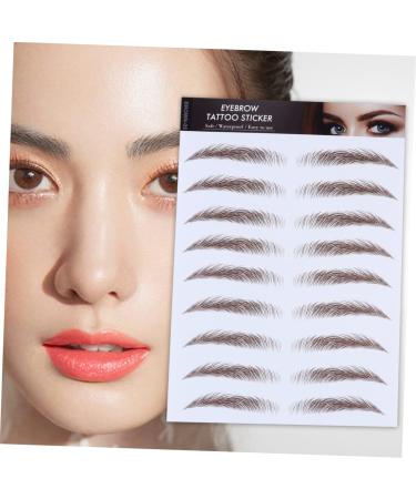 NOLITOY 4pcs Waterproof Eyebrow Women Transfer Like Sticker Men Makeup Water Hair-like Tool Authentic 21x15cm Brown - Buy Online on SooperMarket.com