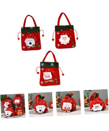Anneome Pouch 3pcs Christmas Bag Candy Bags Christmas Tree Hanging Ornament Doll Wrapping Bags Drawstring Bag - Buy Online on SooperMarket.com