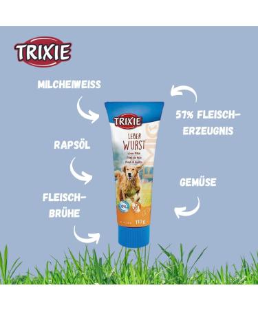 Trixie Premio Dog Liver Sausage 110g - Premium Gluten-Free Treats for Training (2 Pack) - Grain & Sugar Free Tasty Rewards - Buy Online on SooperMarket.com