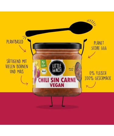 Little Lunch Organic Stew Chili Sin Carne | 100% Vegan Gluten-Free Lactose-Free | No Added Sugar or Artificial Additives | 6 x 350ml - Buy Online on SooperMarket.com