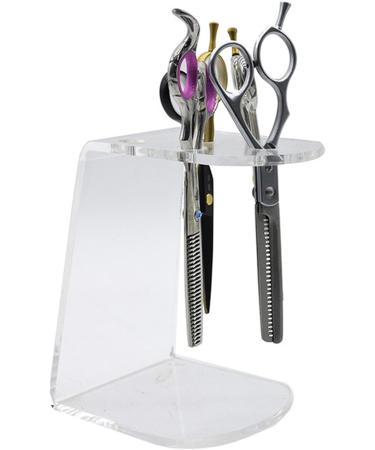 Scissors Holder for Hair Stylist | Acrylic Salon Scissors Holder - Groomer Scissor Stand Hairdresser Organizer- Clear 6 Holes Stylist Tool Rack for Barber Shop Home - Buy Online on SooperMarket.com