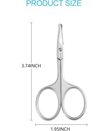 Jarvistar Premium Rounded Bent Nasal Scissors - Stainless Steel Facial & Nail Scissors for Men - 9.5 cm Ear & Hair Scissors - Bartscher Quality - Buy Online on SooperMarket.com