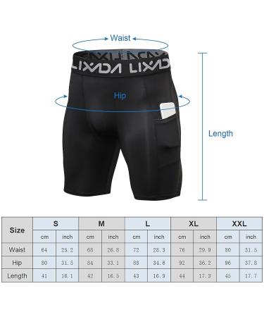Lixada Men's Elastic Performance Sports Baselayer Shorts - Cool Dry Tights for Active Workouts | Large, A-Black/Grey/White - Buy Online on SooperMarket.com