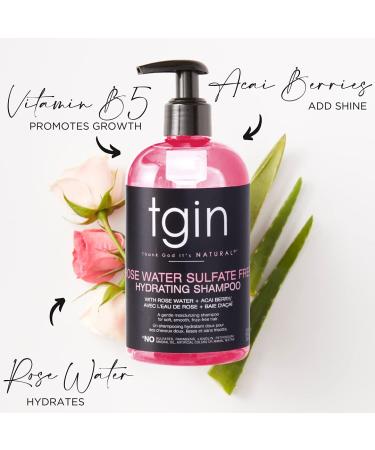 tgin Rose Water Hydrating Shampoo - Sulfate-Free for Curls, Waves & Protective Styles - Buy Online on SooperMarket.com