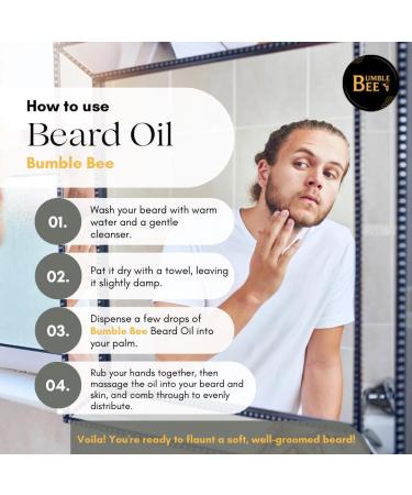 BUMBLE BEE Premium Organic Beard Oil for Men - Argan Olive & Jojoba for Luxurious Beard & Mustache Care - International Shipping Available - Buy Online on SooperMarket.com