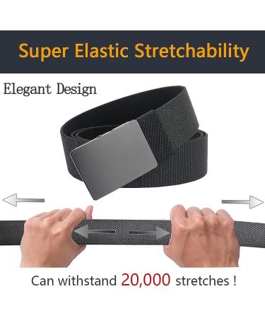 LionVII Men's Casual Elastic Work Belt - Adjustable Web Waist Strap, Metal Buckle, Easy Trim - Gray - Fits 27-46 Waist - Buy Online on SooperMarket.com
