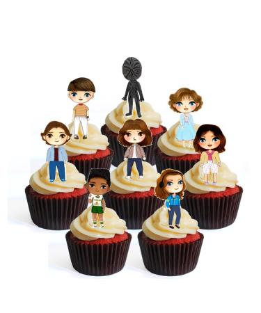 30 Strange Kids Theme #4 Edible Cupcake Toppers - FULL SET - 16 Characters! Stand Up Wafer Cake Decorations