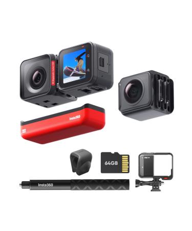 Insta360 ONE RS Twin Edition  Waterproof 4K 60fps Action Camera & 5.7K 360 Camera with Interchangeable Lenses, Stabilization, 48MP Photo, Active HDR, AI Editing Get-Set Kit
