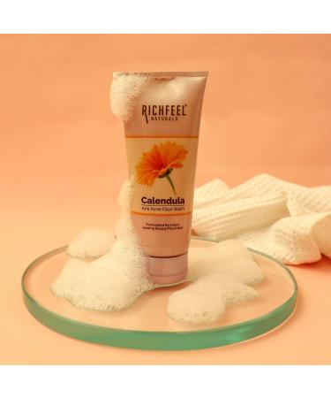 Richfeel Anti Acne Calendula Face Wash | Power of Soothing Calendula Extracts | For Skin prone to Acne & Blemishes | Physician Formulated | Helps Calm & Replenish Skin | 100 Gram - Buy Online on SooperMarket.com