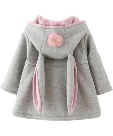 TMEOG Cute Rabbit Ears Cloak Hooded Coats for Baby Girls | 2-3 Years Grey - Buy Online on SooperMarket.com