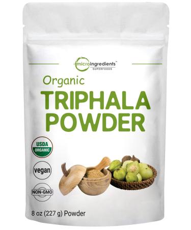 Organic Triphala Powder, 8 Ounce, Traditional Adaptogen, Organic 3 in 1 Formula of Amla, Haritaki & Bibhitaki, Supports Diet Control and Fat Burn, India Origin, No GMOs, Vegan Friendly 8 Ounce (Pack of 1)