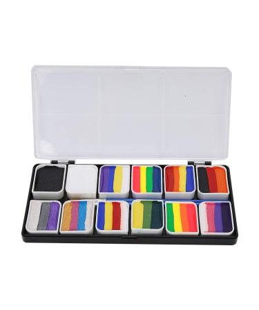 Professional Face Body Paint Kit - 12 Colors with Brushes | Safe Halloween Makeup Palette for Parties & Body Art - Buy Online on SooperMarket.com