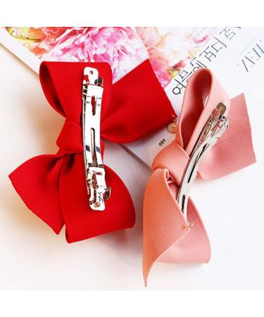 Christmas Bow Hair Clips - 2 Pack Red Bowknot Barrettes for Women, Girls, Kids | Handmade Hair Accessories for Party Decoration and Cosplay Costume - Buy Online on SooperMarket.com