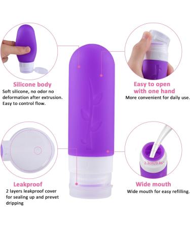 Vexillic 16-Piece Silicone Travel Bottles Set - 90ml BPA-Free Shampoo & Gel Containers - Perfect for Travel - Buy Online on SooperMarket.com