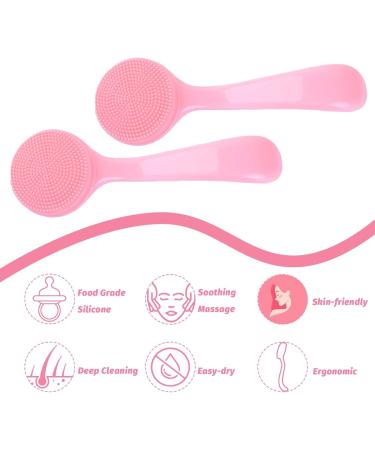 Shop Wllhyf 2er-Pack Soft Silicone Manual Face Cleaning Brush - Blackhead Remover Peeling Pad (Pink) - International Shipping Available - Buy Online on SooperMarket.com
