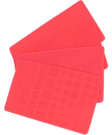 Nail Stamping Template Set - 4PCS 3D Relief Silicone Stencils for DIY Nail Art UV Gel Friendly Perfect for Salon & Home Use - Buy Online on SooperMarket.com