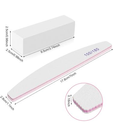 FRIUSATE 10-Piece White Nail Buffer Block & File Set - Nail File Sanding Blocks for Natural, Acrylic, and Gel Nails - Buy Online on SooperMarket.com
