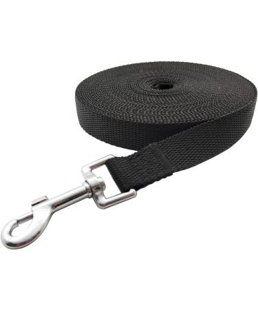 Nylon Training Dog Leash for Small Medium Large Dogs - 20ft Long Obedience Recall Lead for Camping - Black - Buy Online on SooperMarket.com