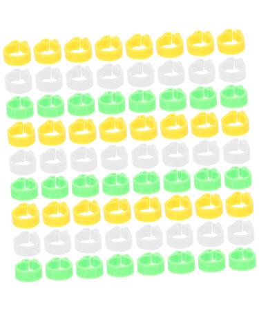 BCOATH Colored Tabs 300pcs Bands Small Green Pigeons Bird Outdoor Ring Finch Classification Doves Pigeon Dove Clip Ducks Colorful White Pet Birds Marking for Band Parrots Bright Professional Chicks 1.3X1.3X0.5CM As Shown