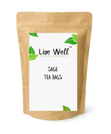 Sage Leaf Herbal Tea Bags (Unbleached Tea Bags) Premium Quality! FREE P&P (25 Tea Bags)