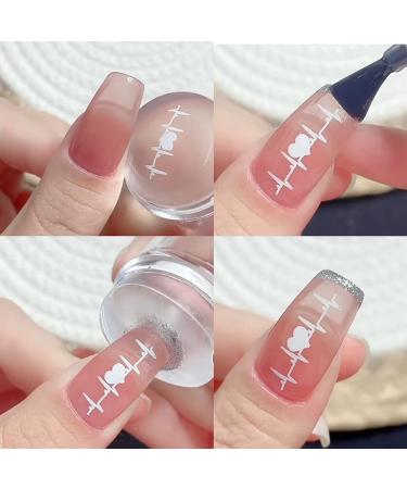 Biutee 2.8cm Clear Jelly Silicone Nail Stamper Head - 10Pcs Manicure Nail Art Stamp Tools - Buy Online on SooperMarket.com