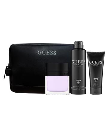 Guess Seductive Homme 3.4oz EDT Spray 6.0oz Deodorant Body Spray 3.4oz Shower Gel Pouch Men 4 Pc Gift Set