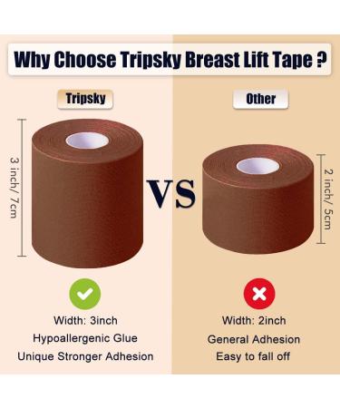 XL Breast Lift Tape for A-G(DD) Cup Brown - BoobTape for Large Breasts, Body & Athletic Support with Nipple Cover - Booby Tape Solution - Buy Online on SooperMarket.com