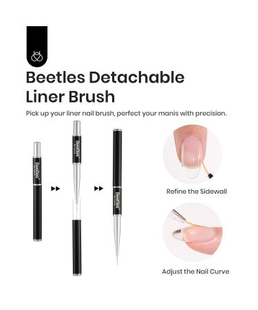Beetles 7-in-1 Low Heat Builder Gel - 15ml Clear Strengthener with Liner Brush for Nail Art & Design | Perfect Holiday Gift for Women - Buy Online on SooperMarket.com