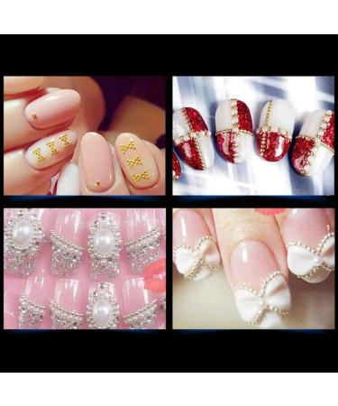 Aysekone Nail Steel Pearls and Studs Set - Fashion Gold, Silver, Rose Gold Nail Art Decorations - 2 Boxes Nail Tools - Buy Online on SooperMarket.com