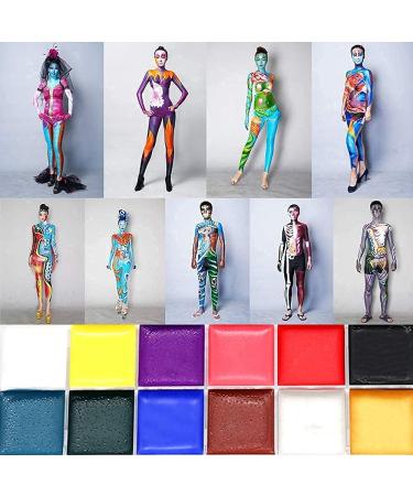 Professional Oil Based Face Paint Palette Set - 12 Flash Colors for Adults, Halloween Makeup & Cosplay - Buy Online on SooperMarket.com