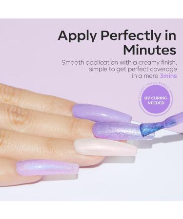 Modelones Purple Glitter Gel Nail Polish 6 Colors Shimmer Violet Mermaid Gel Polish Cat Eye Sparkle gel nail Soak Off Led Summer Nail Gel Polish for Women Girl DIY Nail Art Gift Purple Gliiter - Buy Online on SooperMarket.com