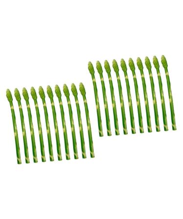 HOMSFOU 20 Pcs Simulated Asparagus Ornaments Pretend Play Food Fake Bamboos Food Faux Veggies Fake Food Model Asparagus Models Simulated Food Artificial Asparagus Model Pvc Vegetable Plant Light Greenx2pcs 19X0.9CMx2pcs