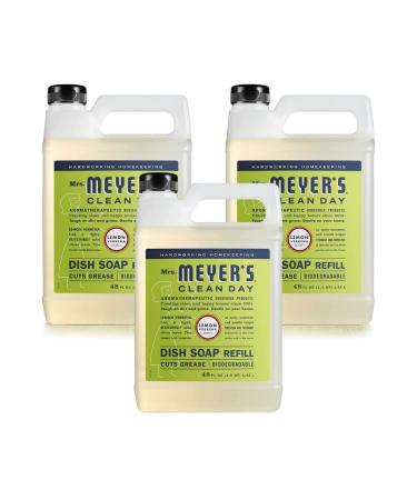 MRS. MEYER'S CLEAN DAY Liquid Dish Soap Refill Biodegradable Formula Lemon Verbena 48 Fl Oz. (Pack of 3)