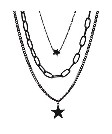 Oralgos fashionable necklace made of alloy pentasstar shape collarbone chains versatile collar accessory jewelry for women alloy + iron chain