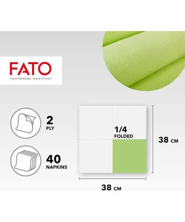 Fato Disposable Paper Napkins - Soft 2-Layer Apple Green 40 Pack FSC Certified - 100% Pure Cellulose - Buy Online on SooperMarket.com