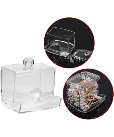 Q Tips Cotton Swab Holder | Acrylic Organizer for Cotton Pads & Makeup - Ideal Pharmacy & Bathroom Solution - Buy Online on SooperMarket.com
