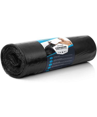 Garbage bags 240 liters 70 Premium heavy -duty garbage bags XL for industry - extremely tearproof - Role sack black bag for garbage can - waste bags (5 bags - 1 roll) 240 liters black - 5 bags - 1 roll
