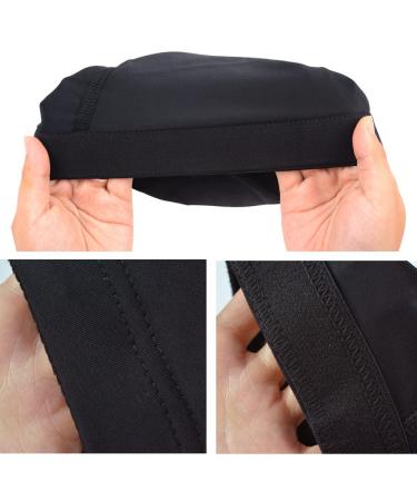 3 Pcs Stretchy Black Dome Cap Wig Caps with Wide Elastic Band - M Size - Buy Online on SooperMarket.com