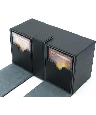 Scimi X-Large Premium Double Deck Box for 200+ Sleeved Cards - Elegant Black Cross Pattern - Buy Online on SooperMarket.com