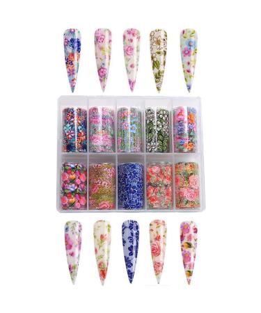 Kalolary 20 Color Starry Sky Nail Foil Set with Nail Glue - Holographic Transfer Stickers for DIY Nail Art at Home or Salon - Buy Online on SooperMarket.com