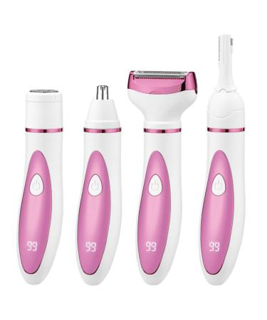 Yinuoday electric razor for women 4-in-1 razor for women wet dry cordless hair remover bikini trimmer women's razor for legs face