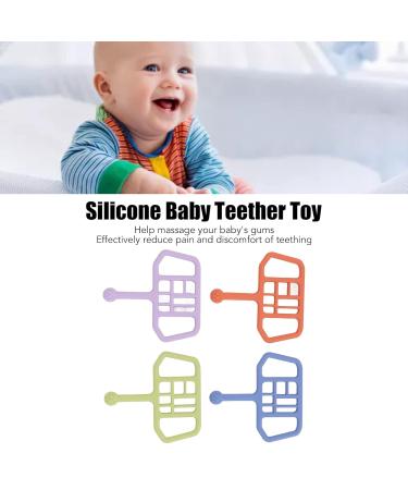 4pcs Football Grid Silicone Baby Teether Chew Toys - Easy Grip Infant Gift for Kids - Buy Online on SooperMarket.com