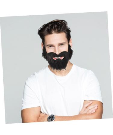 2pcs Fake Beard Party Supplies for Adults Halloween Decor Prom Decor Old Man Stick-on Mustache Fake Beard Costume Halloween - Buy Online on SooperMarket.com