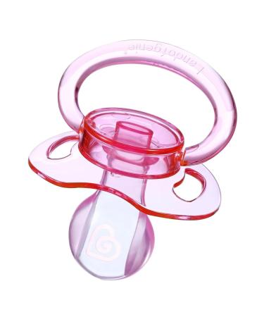 Landofgenie Adult Size Pacifier - Large Shield Gloss Transparent Design - 2 Pack (Blue & Pink) - International Shipping Available - Buy Online on SooperMarket.com