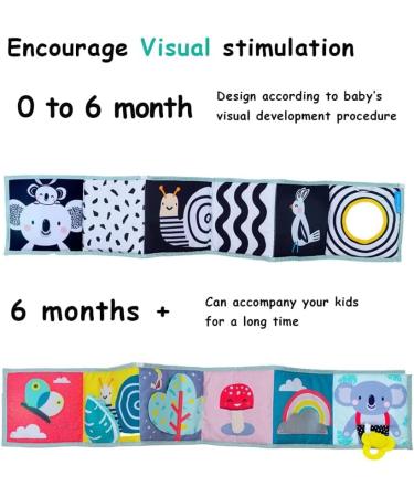 Baby Steps Koala High Contrast Soft Cloth Book - Educational Tummy Time Toy with Mirror & Teether for Infants and Toddlers - Sensory Activity Crib Toy 0-3 Yrs - Buy Online on SooperMarket.com