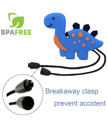 Silicone Dinosaur Chew Necklaces for Sensory Kids - Perfect for Autism, ADHD, SPD - Anxiety Relief and Fidget Reduction - Blue & Green - Buy Online on SooperMarket.com