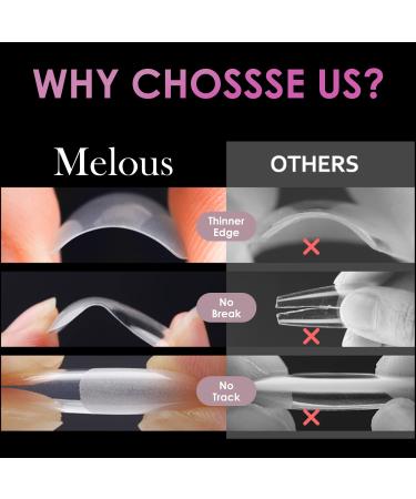 Melous 120PCS Long Coffin Soft Gel Nail Tips - Pre Buff Full Cover, Half Matte A0-120 Pcs - Buy Online on SooperMarket.com