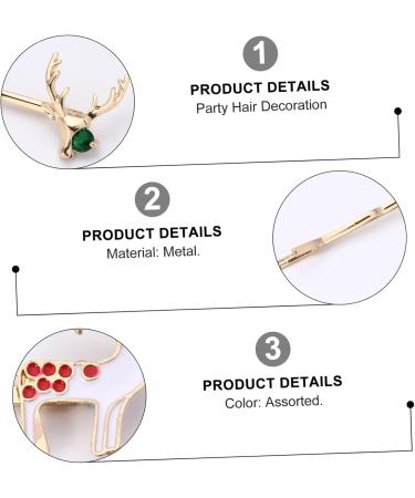 minkissy 3 Christmas Hair Clips Girls Bobby Barrettes Holiday Barrettes Hair Barrettes for Christmas Holiday Headwear Hair Clips for Kids Party Hair Decoration Cute Child Metal Side Clip - Buy Online on SooperMarket.com