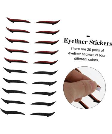 MUSISALY 20 Pairs Eyeshadow Stickers Eyeliner Stencils Sticker Eyelid Stickers Eyeliner Stencil Sticker Glue - Buy Online on SooperMarket.com